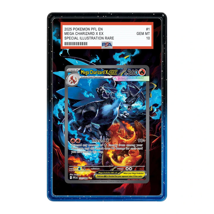 Mega Charizard X ex Art Extension Slab | PSA | Bumper Black/Blue